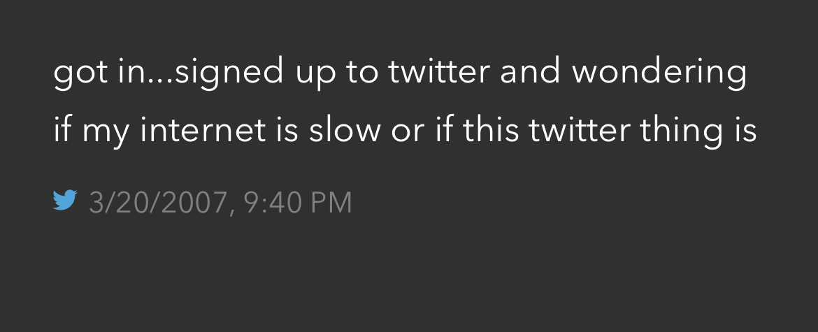 Image of tweet one from 2007