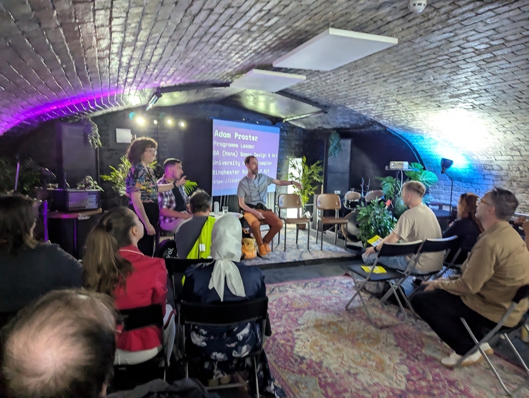 Photo of Adam Procter speaking in Planet Sounds Southampton 